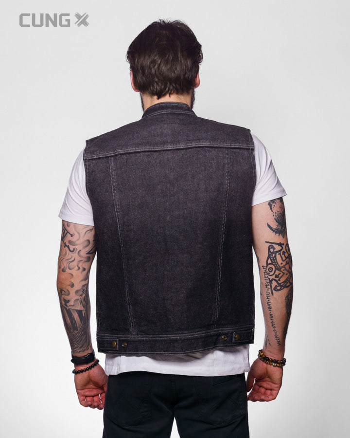 Denim Classic Vest │ Moped Denim Vest │ Vest with Back Patches