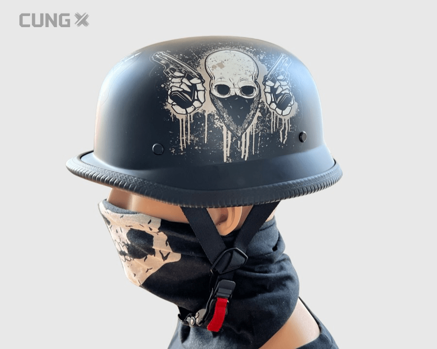 german skull cap motorcycle helmet Gunman German Helmet | Chopper Helmet | Moped Helmet